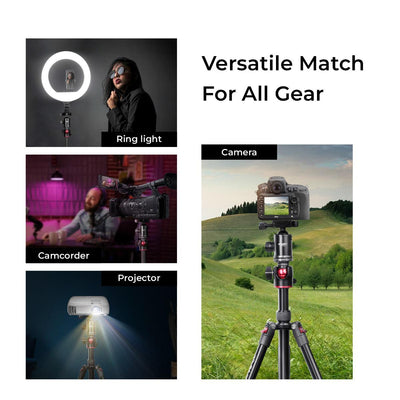 Digitek (DTR 520 BH) (60 Inch) (152cm) Professional Aluminum Tripod Cum Monopod with Swivel Pan Head, for DSLR Camera | Maximum Operating Height: 4.95 Feet | Maximum Load Upto: 7kgs (Black) - Digitek