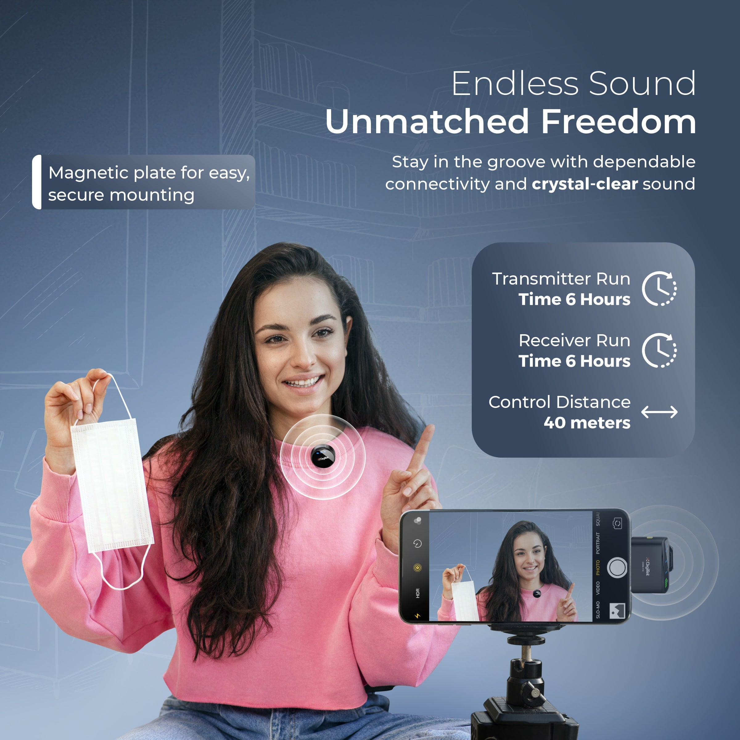 Digitek (DWM-116) 2-in-1 Wireless Microphone