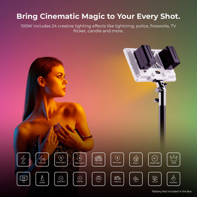 Digitek (LED-D100W RGB) 100W RGB LED Video Light with Softbox & Power Bank