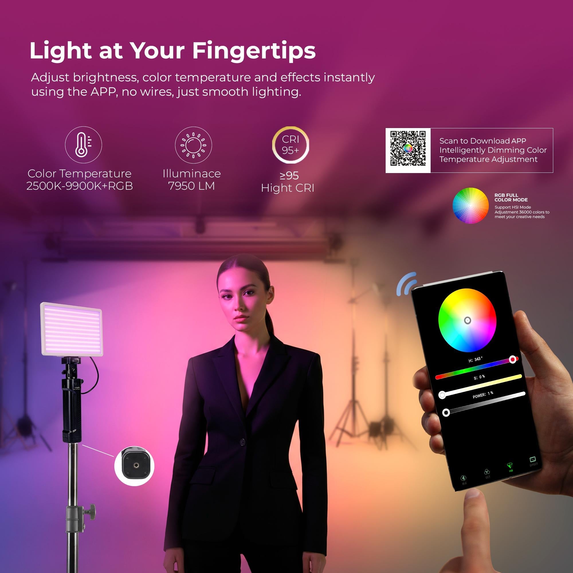 Digitek (LED-D100W RGB) 100W RGB LED Video Light with Softbox & Power Bank