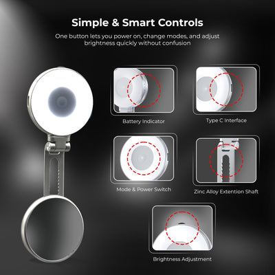 Digitek (DRL 3W) Magnetic Selfie Ring Light with Mirror